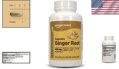 Natural Ginger Root Capsules 550mg – 100 Count for Digestive Comfort & Wellness