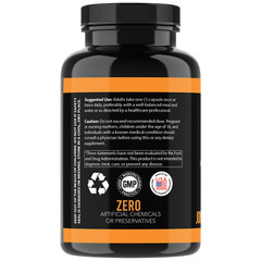 Angry Supplements Turmeric 95% Curcumin Capsules w. Black Pepper Pills 60 Ct