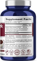Pygeum Bark Extract Supplement – 180 Veggie Caps