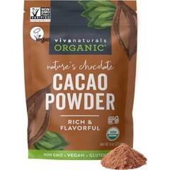 Organic Unsweetened Cacao Powder with Rich Dark Chocolate Flavor NEW