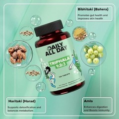 Daily All Day Triphala 1 2 3 Ratio Tablets 120 Constipation, Acidity Gas Relief
