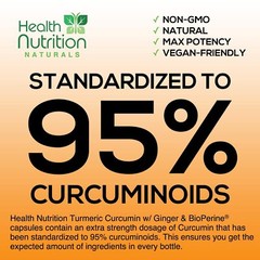 Turmeric Curcumin + BioPerine 95% Standardized Curcuminoids 2600mg Joint Support