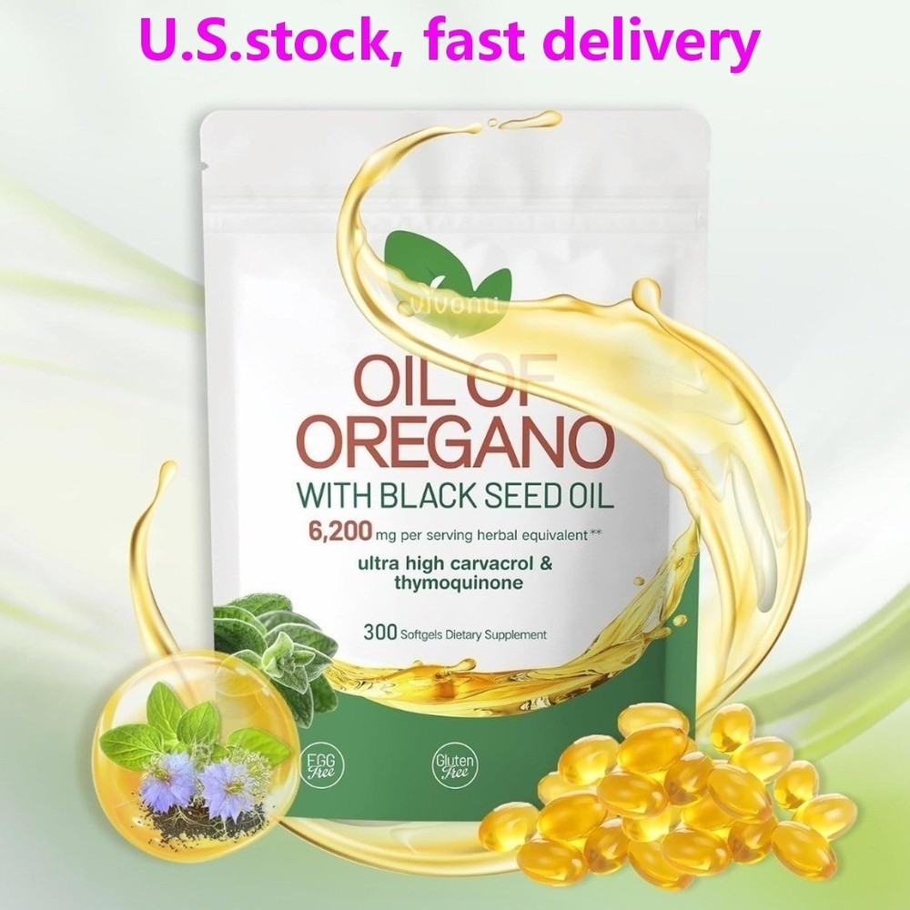 NEW VivoNu Oil of Oregano with Black Seed Oil Softgels 6000mg 300 Count
