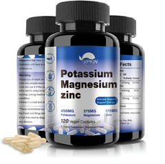 Potassium Magnesium Supplement 1000mg, Magnesium Potassium Zinc Aspartate Suppor