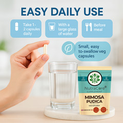 Mimosa Pudica Seed Caps 5500mg (3% Saponins)-Gut Health & Natural Detox-180Caps