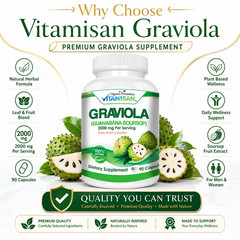 Soursop GRAVIOLA EXTRACT 2000 mg 45days Guanabana Annona Antioxidant 90 capsules
