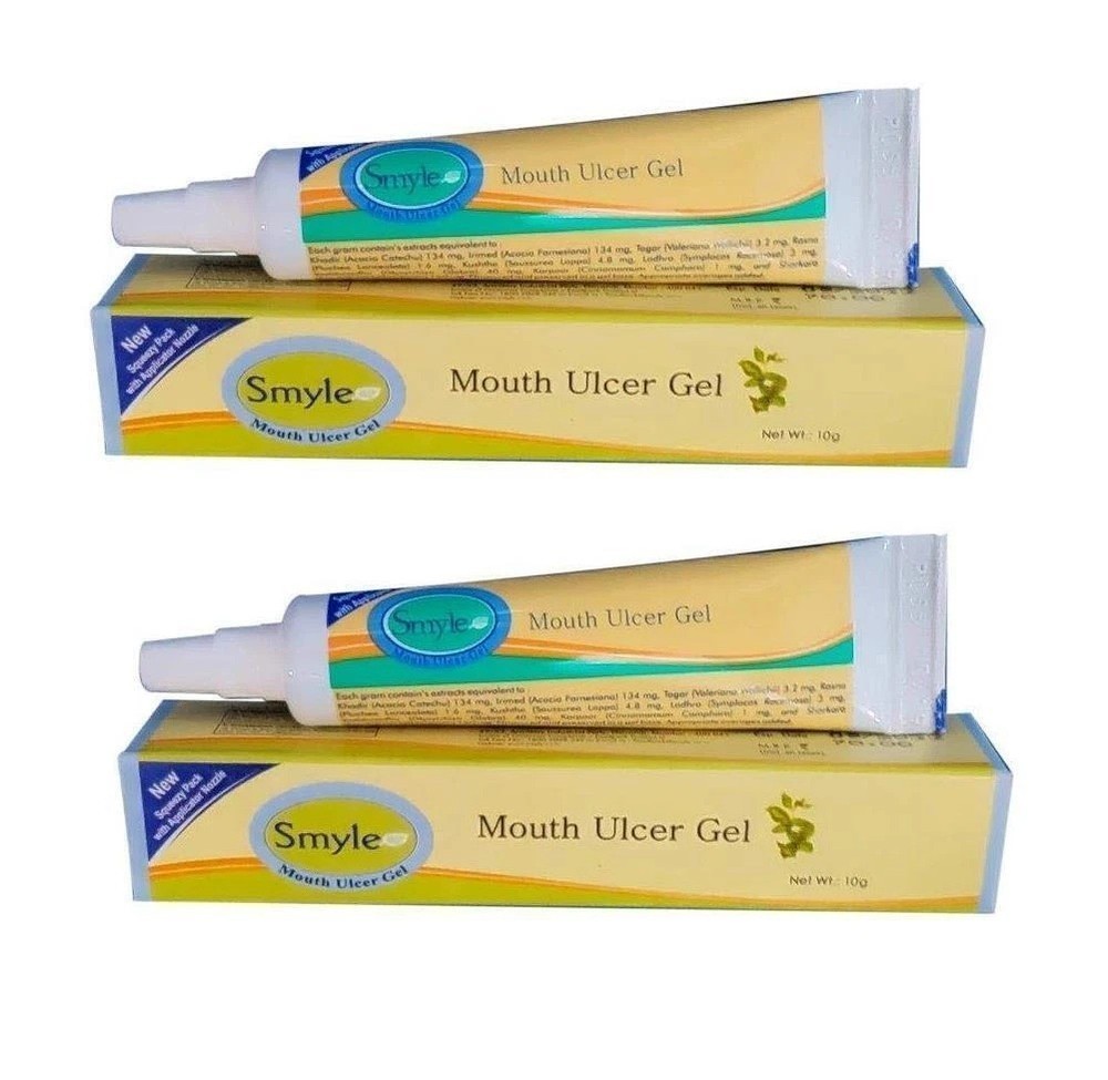 (Pack of 2) Smyle Mouth Ulcer Gel Herbal Treatment Ayurvedic Medicine 10gm Each
