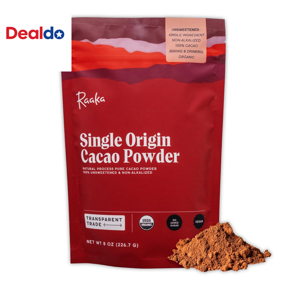 Chocolate Organic Cacao Powder – Unsweetened, Non-Alkalized, Perfect for Baking,