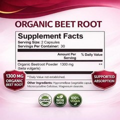 Beravia pure Beet Root Capsules, Purely Natural, Non-GMO 60-Counts