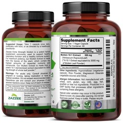 Extracto de Gordolobo 10:1 3000mg | 60 Cápsulas | Verbascum Thapsus | Non-GMO