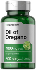 Oregano Oil Capsules 4000mg | 300 Softgels | Non-GMO, Gluten Free | by Horbaach