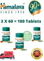 3 X Himalaya Septilin 180 Tabs Pure Herbal Exp March 2027