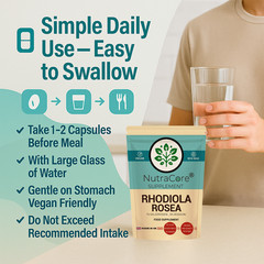 Rhodiola Rosea Capsule 6000mg-(1% Salidrosides & 5%Rosavin)-100% Natural-180Caps