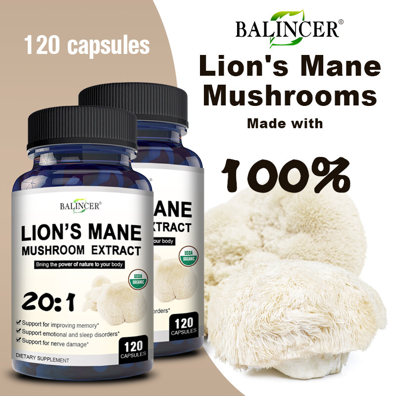 Lion’s Mane Capsules | Vegetarian | Non-GMO | Improves Sleep Quality