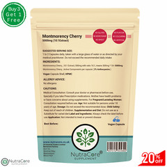 Montmorency Tart Cherry Capsules-5000mg(2%Anthocyanins)-Muscle &Sleep Aid-90Caps