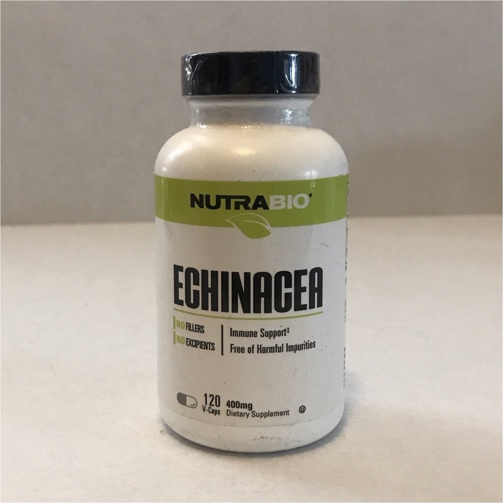 NutraBio Echinacea 400mg 120 Capsules Immune Support Vegan Non-GMO Gluten Free