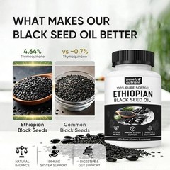 “|4.64% Capsules, Ethiopian Black Seed Oil Softgels 60 Thymoquinone |Gluten-Free