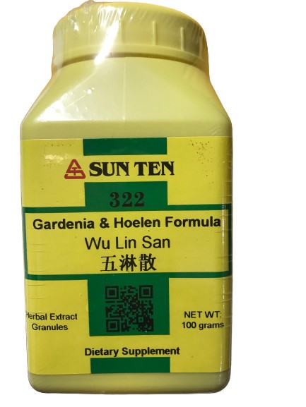 Sun Ten – Gardenia & Hoelen Formula, 100gm Granules / Wu Lin San / 五淋散