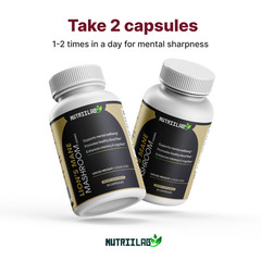 NutriiLab Organic Lion’s Mane Mushroom 60 Vegan Capsules Brain Focus Memory NGF