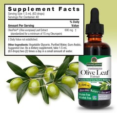 Nature’s Answer Olive Leaf Extract – Non-GMO, Alcohol-Free, 2 Ounce for Wellness