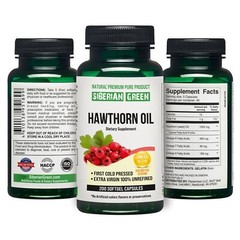 Siberian Hawthorn Oil 200 Caps Cold Pressed Unrefined Wild Harvested