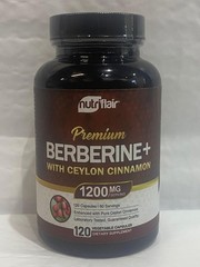 NutriFlair Premium Berberine HCL 1200mg, 120 Capsules – Plus Pure True Ceylon Ci