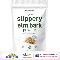 Natural Slippery Elm Bark Powder, 1 Pound, Supports Throat and Digestive Health