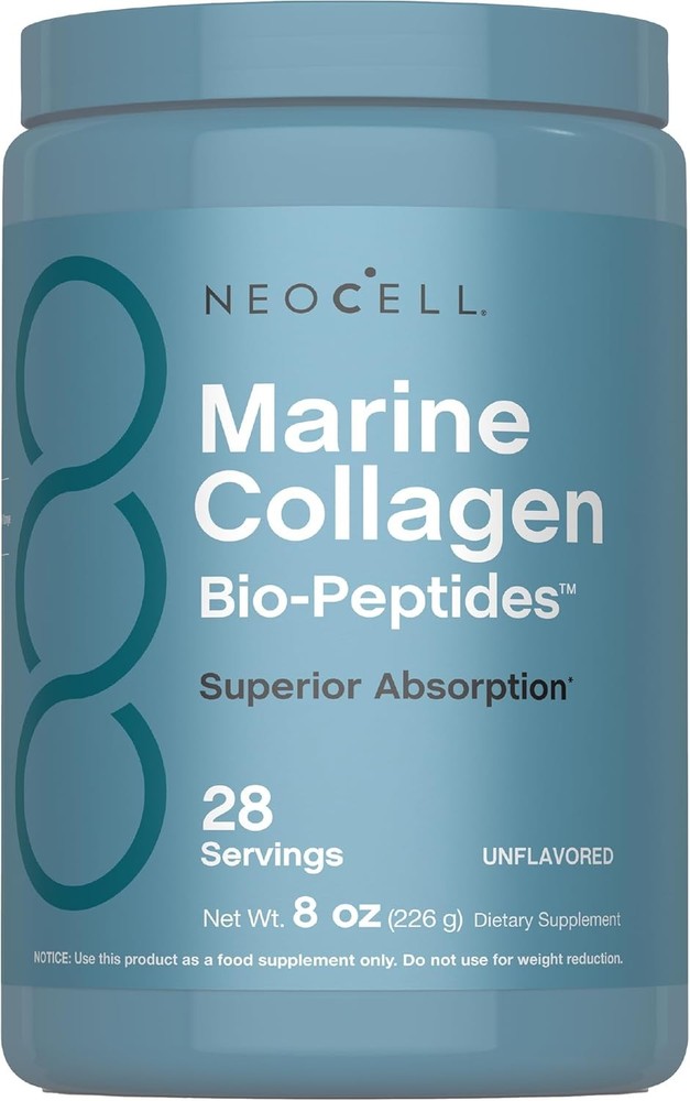 NeoCell Marine Collagen Peptides Powder | 8 oz | Unflavored | Superior Absorptio