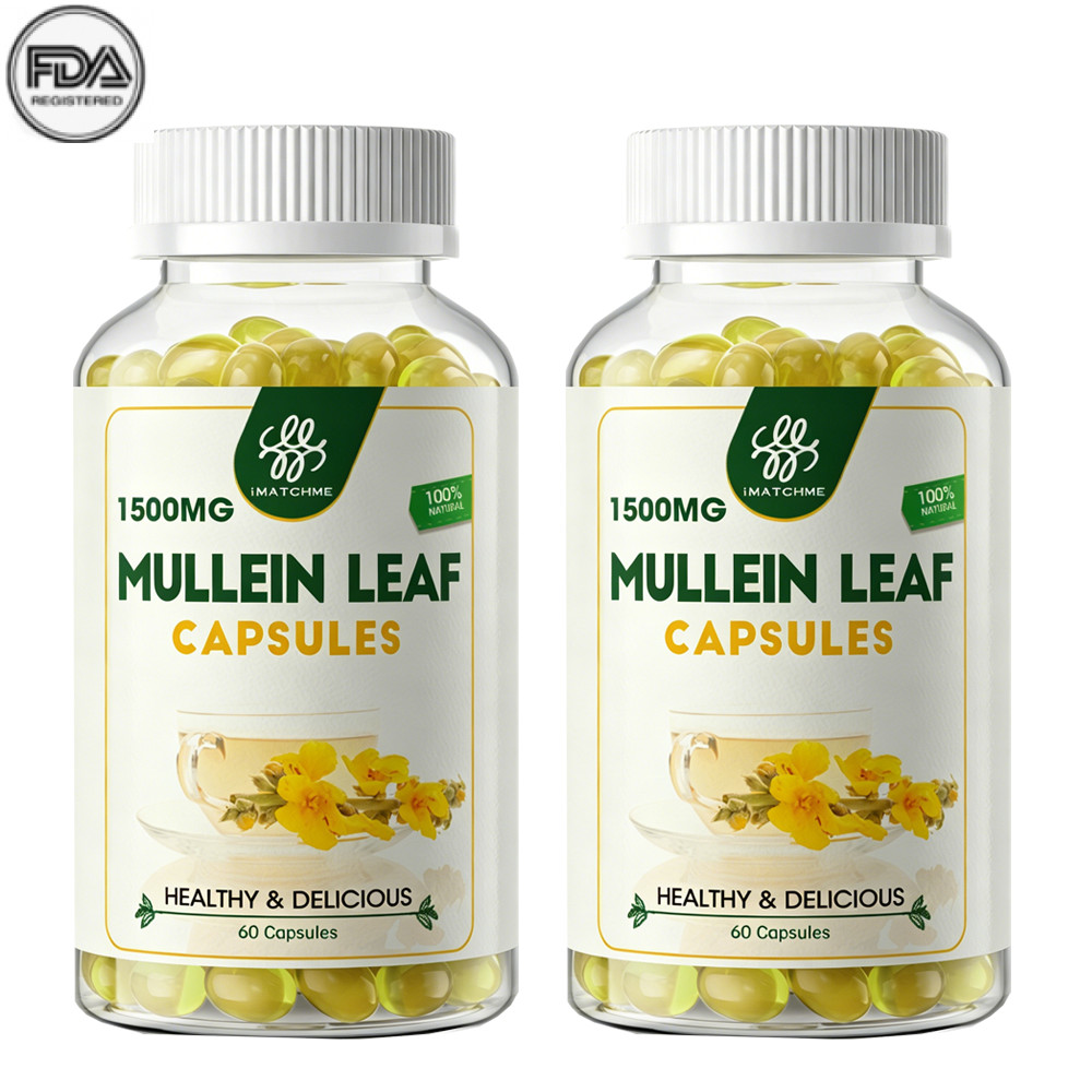Mullein Leaf Extract 1500mg Lung Cleanse Respiratory Herbal 120 Capsules