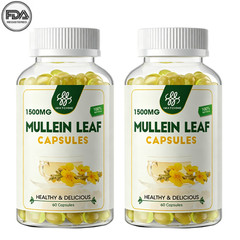 Mullein Leaf Extract 1500mg Lung Cleanse Respiratory Herbal 120 Capsules