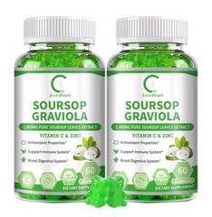 2X Soursop Bitters 2000Mg Soursop Leaves Extract Gummies for Regeneration Immune