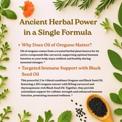 Micro Ingredients Oil of Oregano Softgels, 300 Count | 2 in 1 with Black Seed