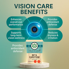 BETA Carotene Capsule-10000mcg-( 90% Natural β-Carotene)-EYE Health & Cognitive