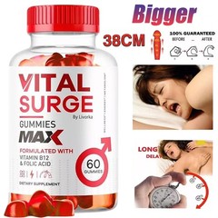 1~5X Vital Surge Gummies for Men, Male Vital Grow XL Testo Gummies 60ct US STOCK