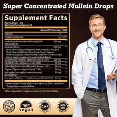 Mullein Leaf Extract Drops for Lung for Respiratory, Immune & Digestive Health