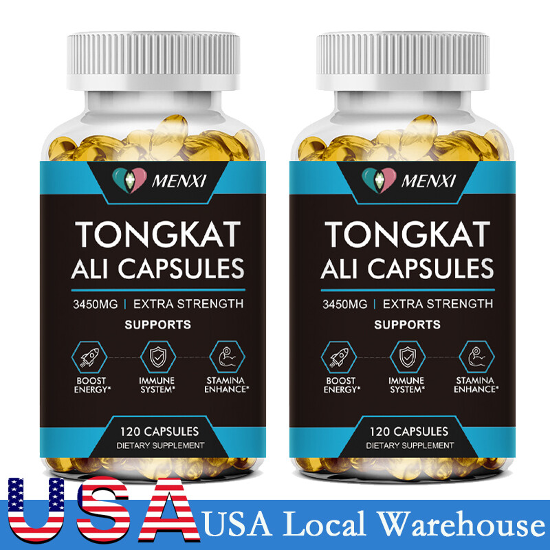 STRONGEST ROOT EXTRACT 200:1 3450MG Tongkat Al LONGJACK GRADE A 2 x 120 Capsules