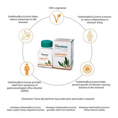 Yashtimadhu By Himalaya (600 Tab) a natural antacid & Gastric Wellness Free Ship