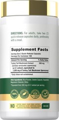 Turkey Tail Mushroom Capsule 1200mg | 200 Count | Non-GMO | by Carlyle