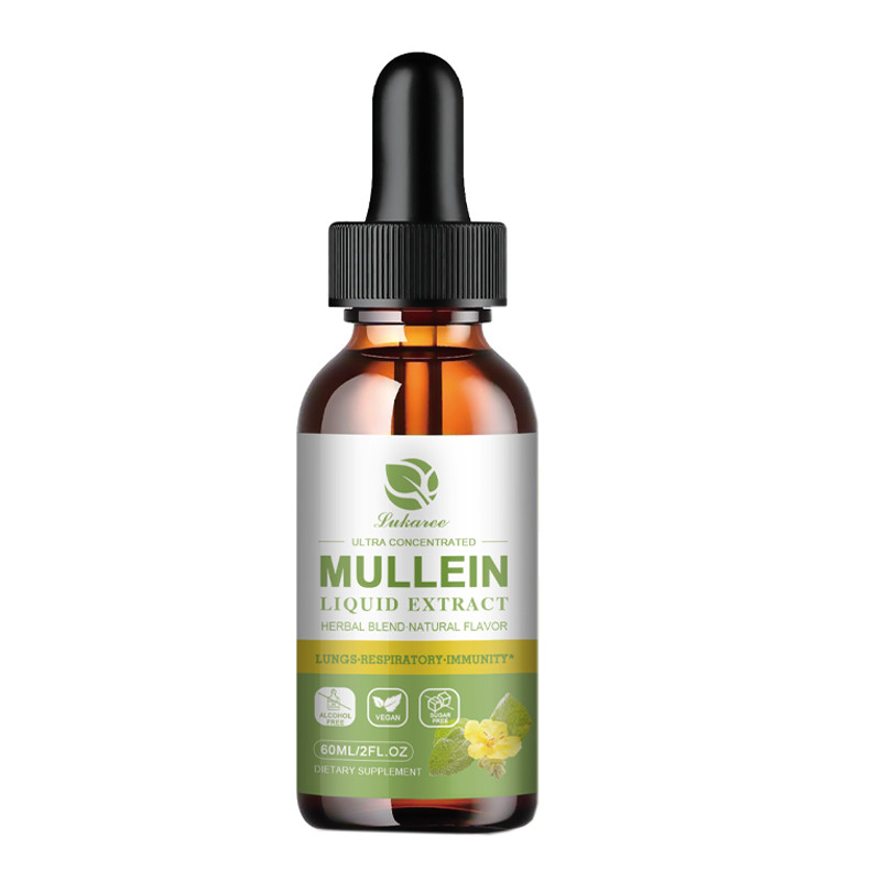 Mullein Drops for Lungs Liquid – Support Respiratory Herbal Supplement USA