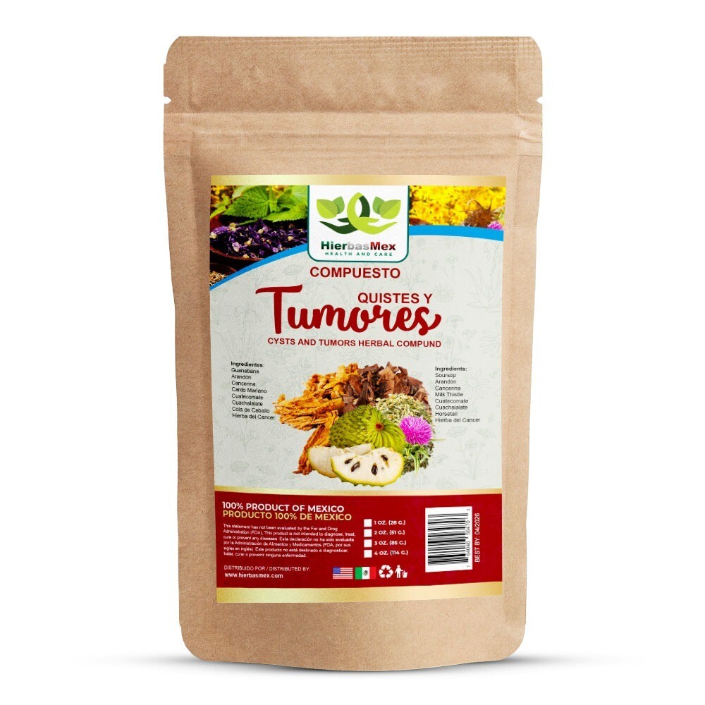 Compuesto Herbal Quistes y Tumores 4 Onzas – HierbasMex Natural Compound 4 oz