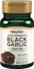 Black Garlic Supplement 1500mg | 60 Capsules | Non-GMO | By Piping Rock