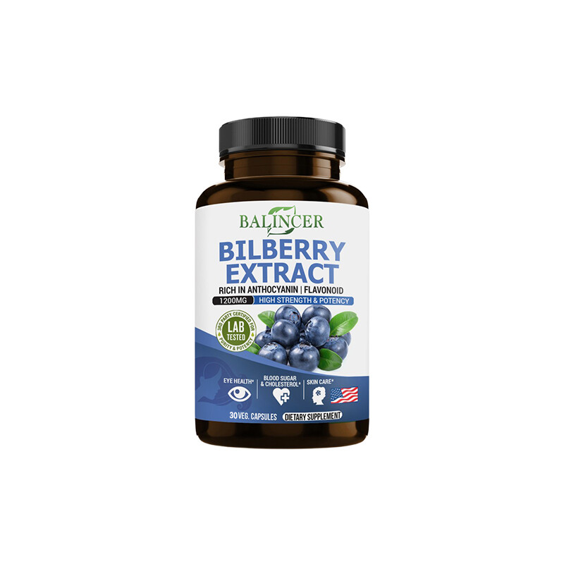 Bilberry Extract Rich in Anthocyanin and Flavonoids1200mg High Strength Eye Care