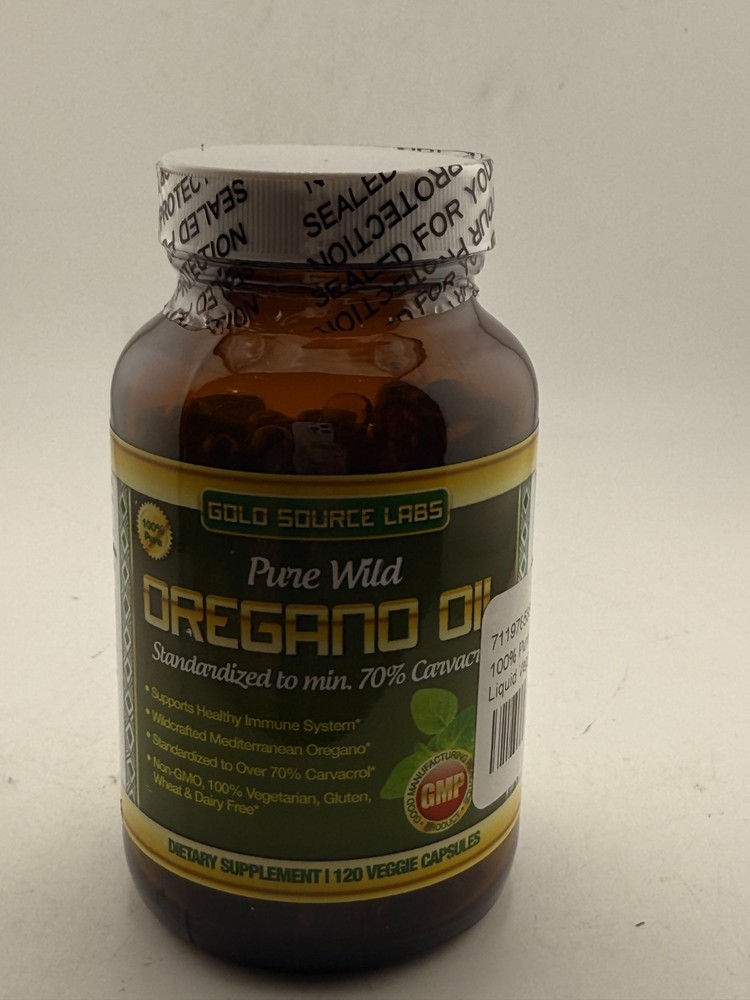 Wild Oregano Oil Capsules – 120 Liquid Veggie Softgels – Pure Standardized Wild