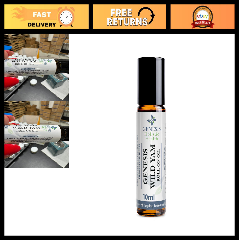 Organic Wild Yam Root Roll-On Oil 10ml, Vegan, Fast-Absorbing, Unscented, Herbal
