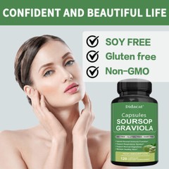 Soursop GRAVIOLA EXTRACT 1950 mg GMO free 120 capsules Balance skin health