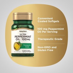 Peppermint Oil | 50mg | 120 Softgel Capsules | Non-GMO | by Piping Rock