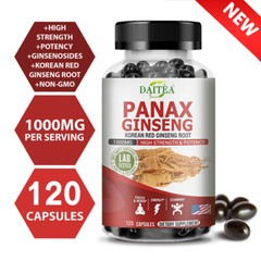 Korean Red Panax Ginseng Pills 1000mg, 30/60/120 Capsules 5% Ginsenosides