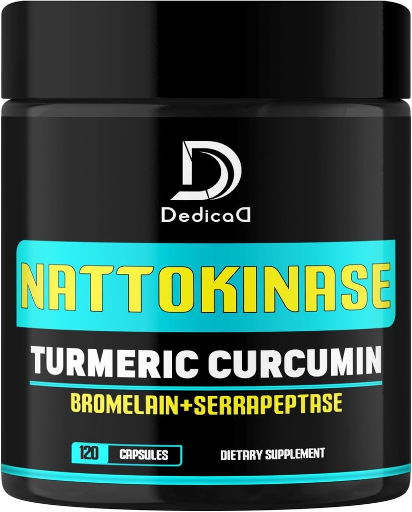 4-in-1 Nattokinase 2000 Fu, Turmeric, Bromelain, 120 Count (Pack of 1)