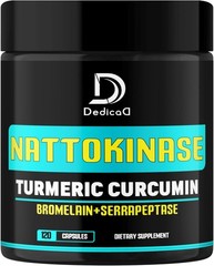 4-in-1 Nattokinase 2000 Fu, Turmeric, Bromelain, 120 Count (Pack of 1)