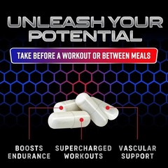 Nitric Oxide Booster Extra Strength 3000mg – 3X Strength L-Arginine, 60 Capsules